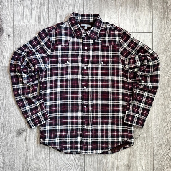 UNIQLO Sherpa Lined Plaid Flannel Long Sleeve Shirt Men's Size Medium Y2k Fleece - Picture 1 of 15